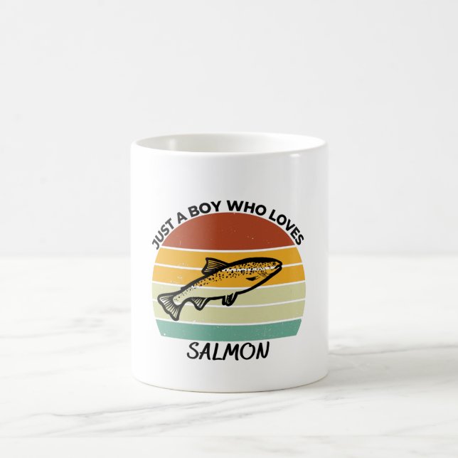 Just a boy who loves salmon coffee mug (Center)