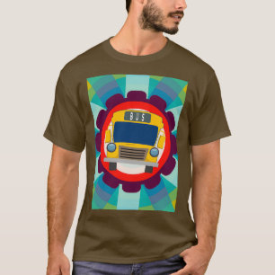 Just A Boy Who Loves School Buses Colourful Design T-Shirt