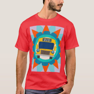 Just A Boy Who Loves School Buses Colourful Design T-Shirt