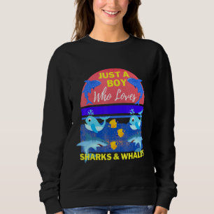 Just A Boy Who Loves Sharks And Whales Tee Sea Ani