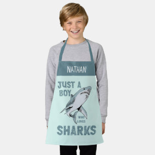 Just a boy who loves Sharks Shark Lover Apron