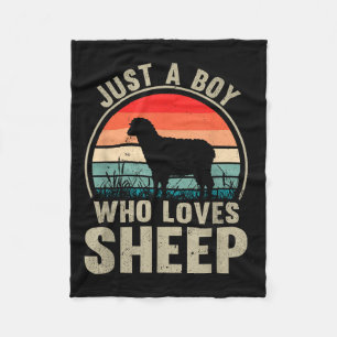 Just A Boy Who Loves Sheep Recto Farmer Sheep Love Fleece Blanket