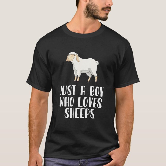 Just A Boy Who Loves Sheeps  T-Shirt (Front)