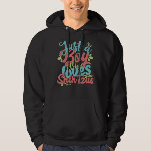 Just A Boy Who Loves Shih Tzu Dog Graphic Hoodie