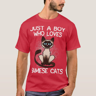 Just A Boy Who Loves Siamese Cats T-Shirt