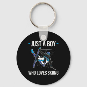 Just A Boy Who Loves Skiing Ski Outfit Nordic Skie Key Ring