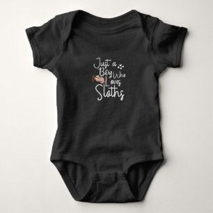 Just a Boy Who Loves Sloths Baby Bodysuit