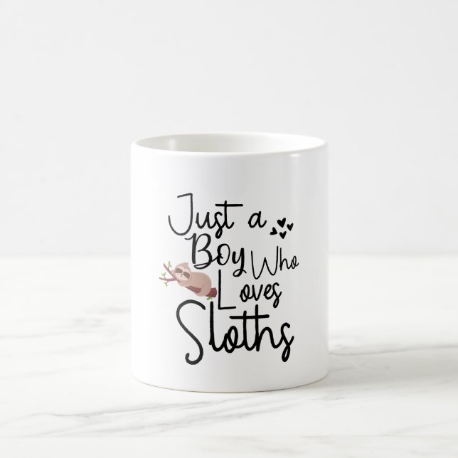 Just a Boy Who Loves Sloths Coffee Mug (Center)