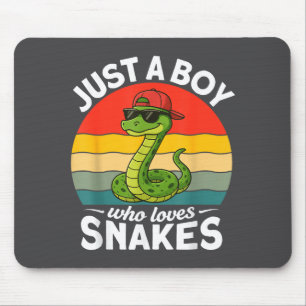 Just A Boy Who Loves Snakes Funny Snake Reptile Ki Mouse Mat