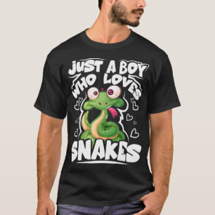 Just A Boy Who Loves Snakes Snake Lover Gift T-Shirt