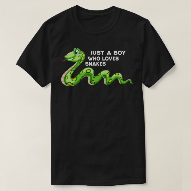 Just a Boy Who Loves Snakes Snakes giftsnakes love T-Shirt (Design Front)