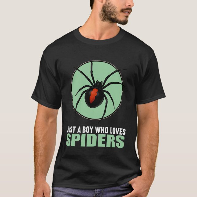 Just a Boy who Loves Spiders Spider T-Shirt (Front)