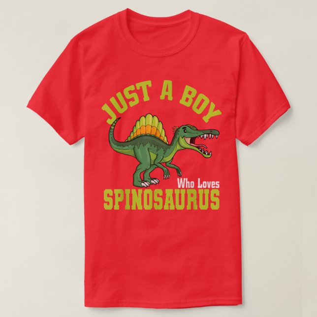 Just A Boy Who Loves Spinosaurus I Kids Spinosauru T-Shirt (Design Front)