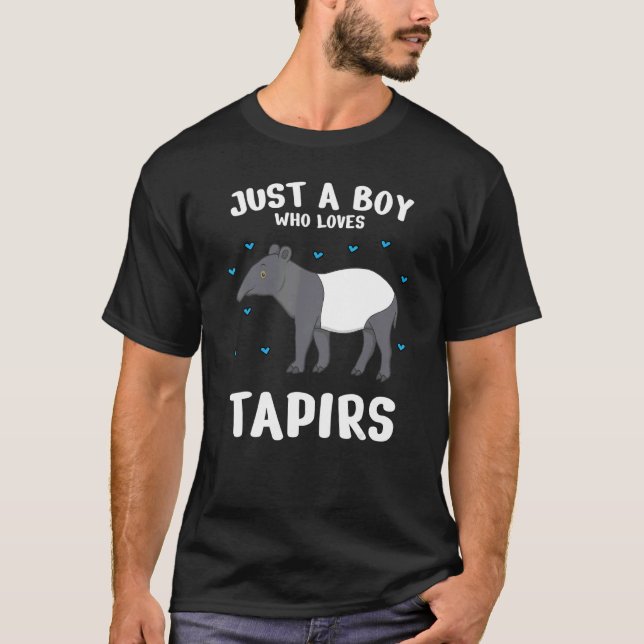 Just A Boy Who Loves Tapir Wild Exotic Zoo Animal  T-Shirt (Front)