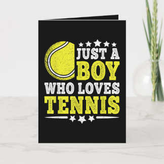 Just A Boy Who Loves Tennis Funny Tennis Lover Holiday Card