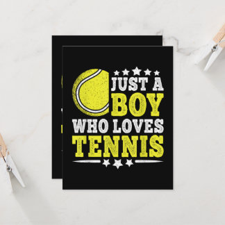 Just A Boy Who Loves Tennis Funny Tennis Lover Invitation