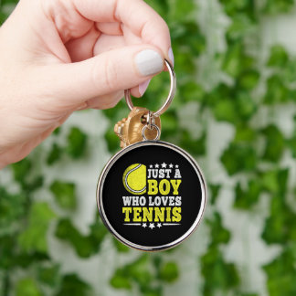 Just A Boy Who Loves Tennis Funny Tennis Lover Key Ring
