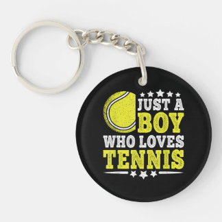 Just A Boy Who Loves Tennis Funny Tennis Lover Key Ring