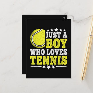 Just A Boy Who Loves Tennis Funny Tennis Lover Postcard