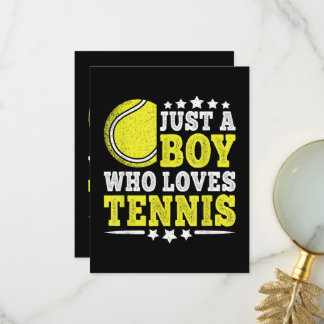 Just A Boy Who Loves Tennis Funny Tennis Lover Thank You Card