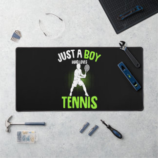 Just a Boy who Loves Tennis Player Desk Mat