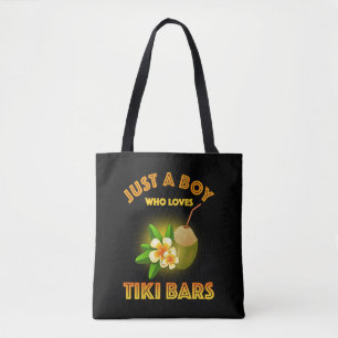Just A Boy Who Loves Tiki Bars Tote Bag