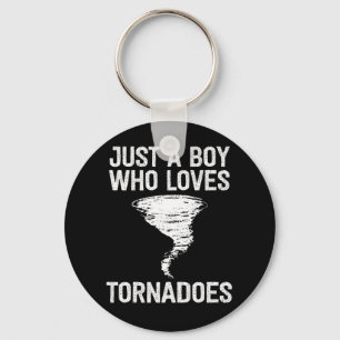 Just a boy who loves tornadoes funny kids birthday key ring