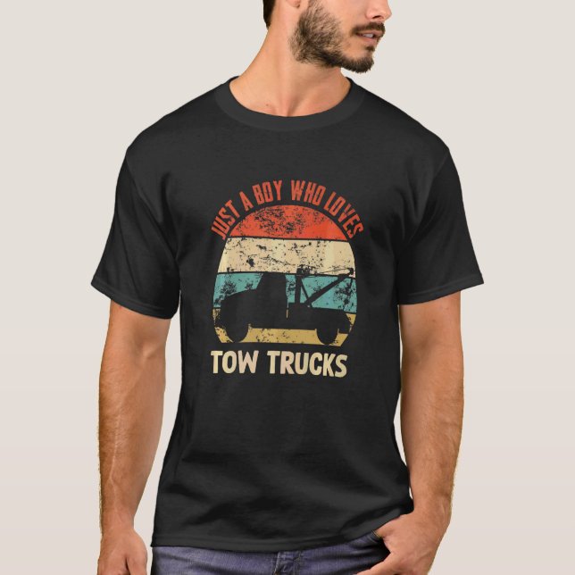 Just A Boy Who Loves Tow Trucks For Men Boys T-Shirt (Front)
