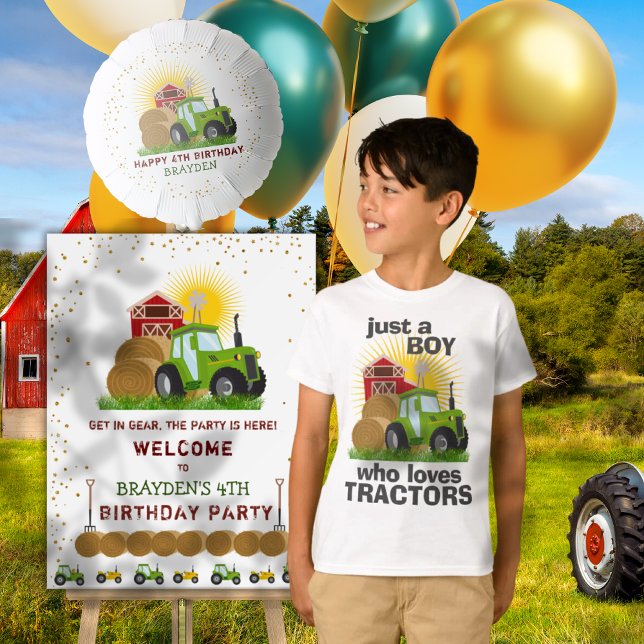 Just A Boy Who Loves Tractors Farm Birthday Boy T-Shirt (Just A Boy Who Loves Tractors Farm Birthday Boy T-Shirt)