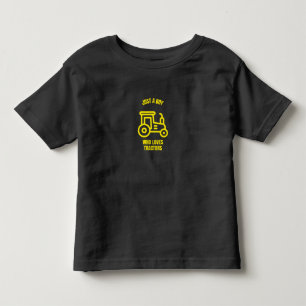 Just a boy who loves tractors funny farmer toddler T-Shirt