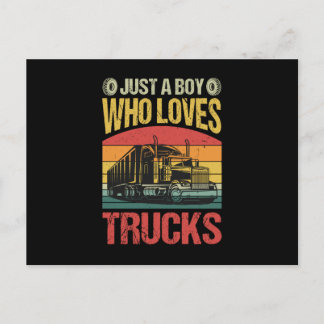 Just a Boy Who Loves Trucks Postcard