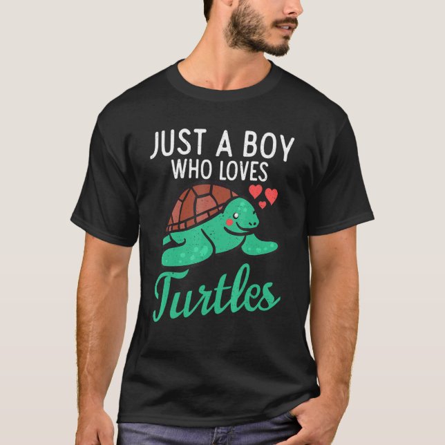 Just A Boy Who Loves Turtles   Aquatic Animals Tor T-Shirt (Front)