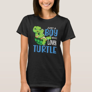Just A Boy Who Loves Turtles Boys Cute Sea Turtles T-Shirt