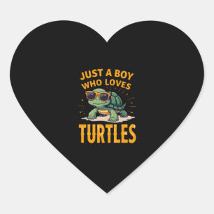 Just a boy who loves turtles Children boy (2) Heart Sticker