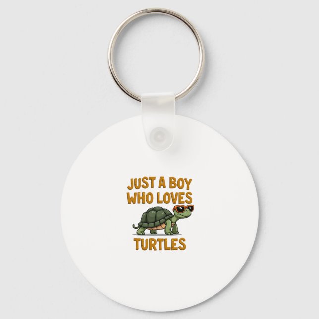 Just a boy who loves turtles Children boy (2) Key Ring (Front)
