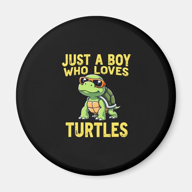 Just a boy who loves turtles Children boy (3) Magnet (Front)