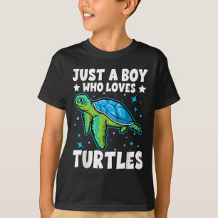 Just A Boy Who Loves Turtles Lover Gifts Sea Ocean T-Shirt