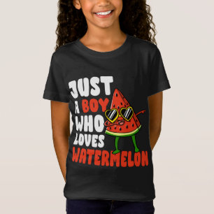 Just A Boy Who Loves Watermelon Fruit Lover Gift T-Shirt