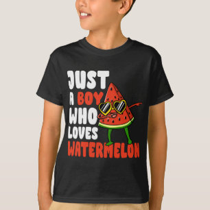 Just A Boy Who Loves Watermelon Fruit Lover Gift T-Shirt