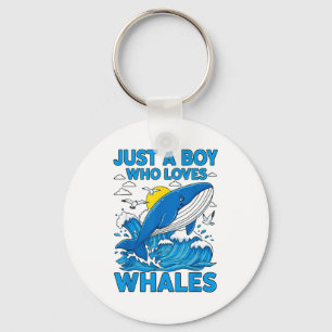 Just A Boy Who Loves Whales Ocean Sea Animal Marin Key Ring