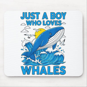 Just A Boy Who Loves Whales Ocean Sea Animal Marin Mouse Mat