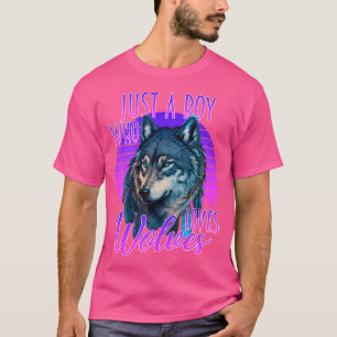 Just A Boy Who Loves Wolves Wolf Blue Galaxy Sunse T-Shirt