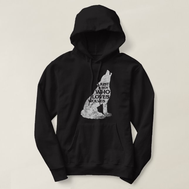 Just A Boy Who Loves Wolves Wolf Pack Girl Hoodie (Design Front)