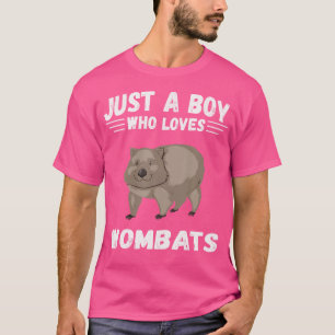 Just A Boy Who Loves Wombats Funny Cute Wombat T-Shirt