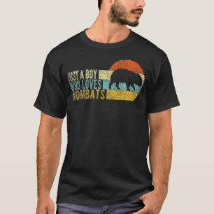 Just A Boy Who Loves Wombats Wombat Retro T-Shirt