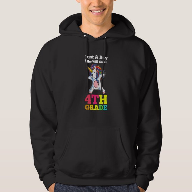 just a boy who will crash 4th grade graduated hoodie (Front)