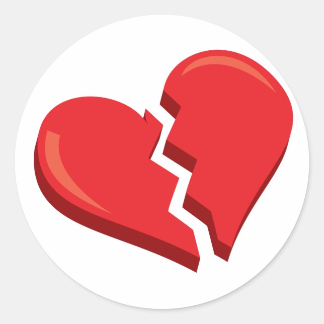 just a broken heart classic round sticker (Front)