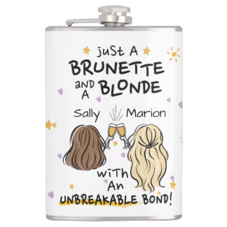Just a brunette and a blonde Custom Name Flask