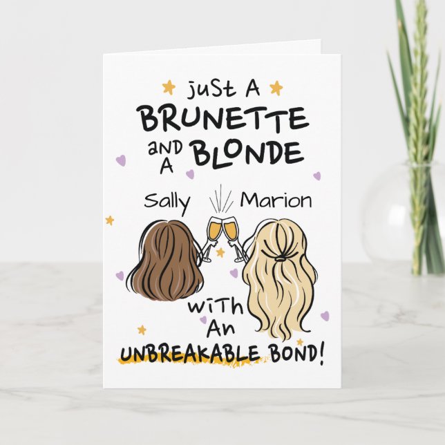 Just a brunette and a blonde Custom Name Invitation (Front)