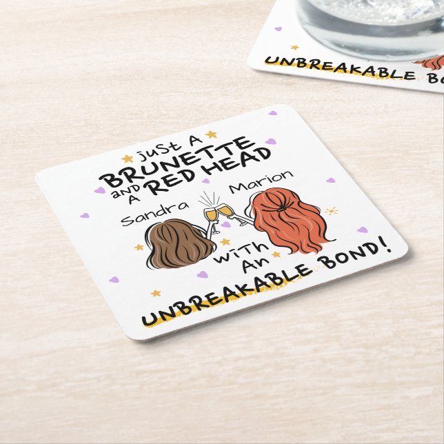 "Just a Brunette and a Red Head" Customise Coaster (Angled)